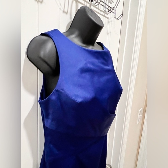 Talbots Women’s Silk Shift Midi Dress Sleeveless Lined Navy Blue Size 8P - Picture 7 of 10